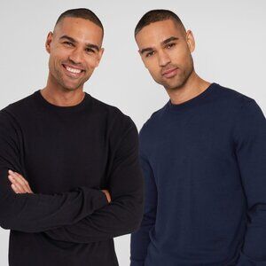 Lot of 2 Men’s Sweaters – Piazza Italia (Navy) & DeFacto (Black) Size M